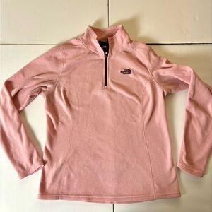 The North Face Women’s Pullover Sweatshirt Size Medium M In Pink Fleece 1/4 Zip